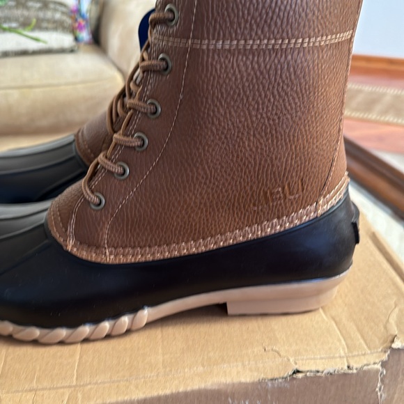 JBU by Jambu Mens Maine Faux Leather Outdoor Rain Boots Tan 12 Medium  brand new - Picture 4 of 7